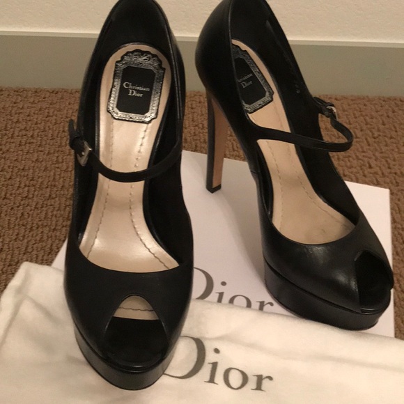 christian dior black pumps
